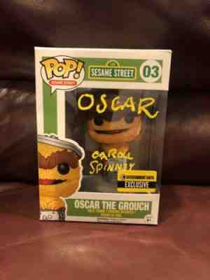 Funko Pop Sesame Street #03 Oscar The Grouch  Signed By Caroll Spinney BAS COA