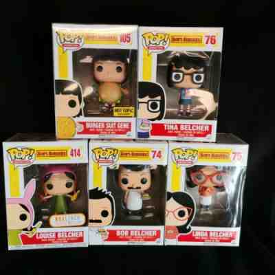 Bob's Burgers Funko Pop Set Bob Gene Linda Tina Louise Belcher Lot Of 5