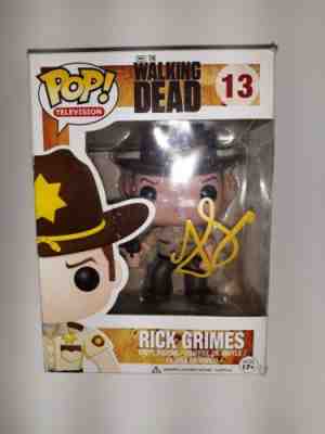 Walking Dead Rick Grimes funko pop 13 signed by Andrew Lincoln no coa bad box