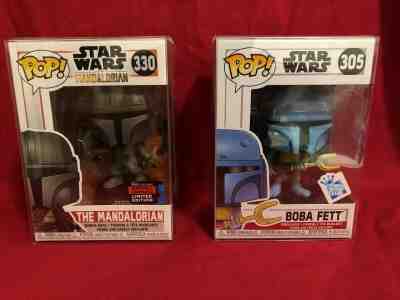 Funko Pop Star Wars Mandalorian NYCC Fall Exclusive w/ Boba Fett Animated  MIB