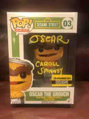 Funko Pop Sesame Street #03 Oscar The Grouch  Signed By Caroll Spinney BAS COA