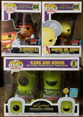 Funko Pop Simpsons Treehouse Of Horror Kodos Kang Burns Willie NYCC SDCC Lot