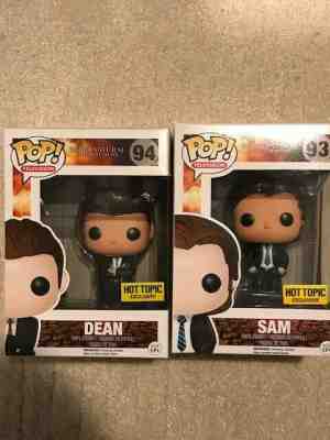 Supernatural Hot Topic Exclusive Sam and Dean FBI Funko pop 93 and 94