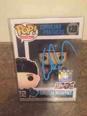 CHRISTIAN MCCAFFREY #22 AUTOGRAPHED SIGNED NFL Funko Pop Carolina Panthers