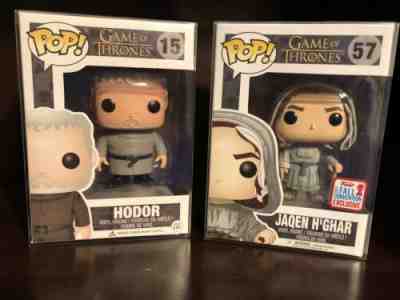 Game Of Thrones Funko Pop Hodor AND Jaqen H’ghar with Pop Protectors