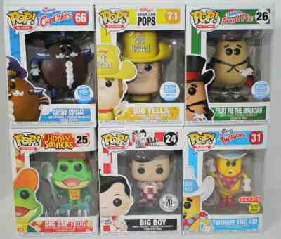 Funko Pop! Ad Icons Lot of 6 Cupcake, Big Yella, Fruit Pie,Frog,Big Boy,Twinkie,