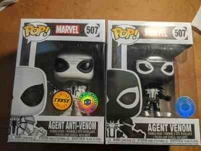 Funko POP! Marvel Agent Anti-Venom Chase & Agent Venom PIAB Exclusive Lot