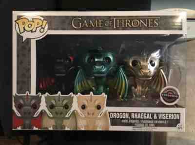 Funko POP! Game of Thrones Metallic Dragons 3-Pack Drogon, Rhaegal, Viserion