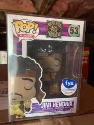 FUNKO POP! Rocks Jimi Hendrix Burning Guitar, FYE Exclusive, RARE, NEW Protector