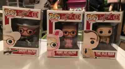 Funko Pop! A Christmas Story Lot Bunny Suit Ralphie, The Old Man, Sheriff Ralphi