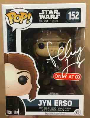 Felicity Jones Signed Autographed Star Wars Jyn Erso Funko Pop COA.