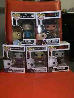 Funko POP! Horror JASON #01 FREDDY #02 MICHAEL #03 PINHEAD #134 EXORCIST 203 LOT