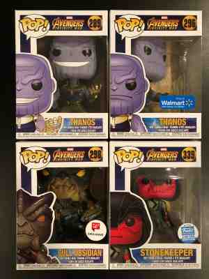 Funko Pop! Avengers Infinity War Thanos Walmart, Stonekeeper & Cull Obsidian