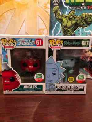 Funko Pop! Lot Hologram Rick Clone (#667) Funko Shop Exclusive + Jingles #61