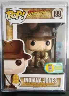 Funko Pop Indiana Jones #199 w/ Idol SDCC 2016 Comic Con NEAR MINT in Pop Stack