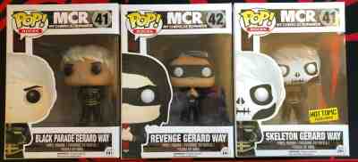 MCR Gerard Way RARE Funko Pop Vinyl (Set of 3) - Black Parade, Skeleton, Revenge