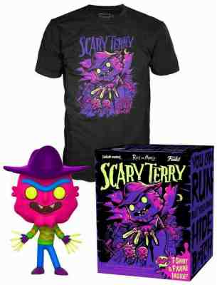 Rick Morty POP Animation Scary Terry Exclusive Vinyl Figure & T Shirt Sz MEDIUM