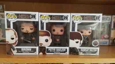 Game of Thrones Funko Pop! LOT Ramsay Bolton, Bronn & Petyr Baelish.