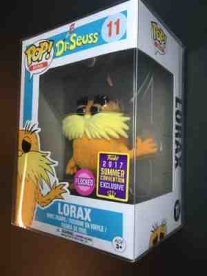 Funko POP  Flocked The Lorax Dr. Seuss #11 2017 Summer SDCC Plus Protector Exc