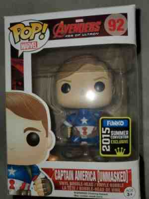 2015 Summer Con. Excl. Marvel Avengers AOU Captain America Unmasked Funko Pop 92