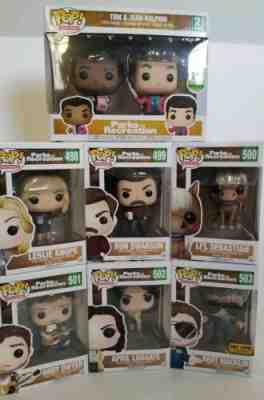 Parks & recreation funko pop COMPLETE SET 498 499 500 501 502 503 &EXCLUSIVE 2PK