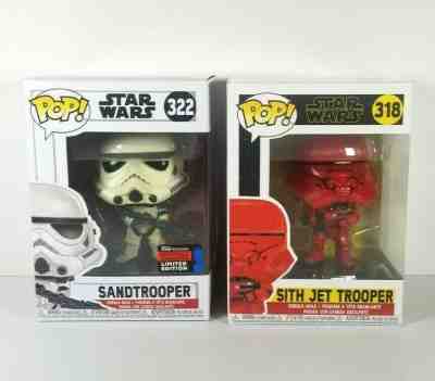 Funko POP NYCC Sandtrooper + Sith Jet Trooper SET Star Wars IX Rise of Skywalker