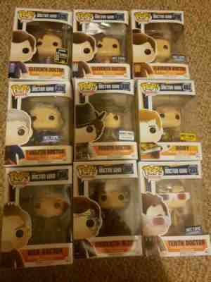 LOT OF 9 Doctor Who Funko Pop! Tenth Eleventh Fouth Twelfth Rory EXCLUSIVES...