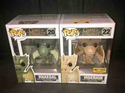 Funko Pop! Game Of Thrones Rhaegal #20 And Viserion #22 w/ Protectors