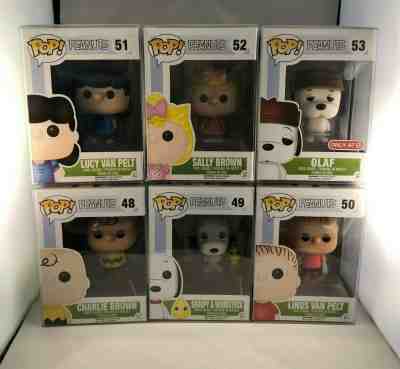 Funko Pop! Peanuts Set - Charlie Brown, Snoopy, Sally, Lucy, Olaf and Linus Lot