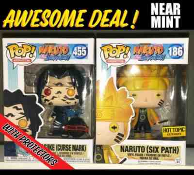 Funko Pop NARUTO (SIX PATH) Glow/GITD Hot Topic Exclusive with SASUKE CURSE MARK