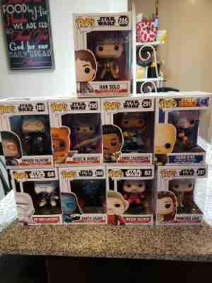 Funko Pop! Star Wars Lot of 9 New Disney Vader Lando Wicket Han Leia Emperor 