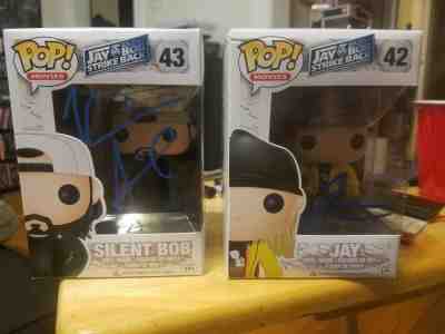 Autographed Funko Pop Jay Silent Bob set signed by Jason Mewes and Kevin Smith