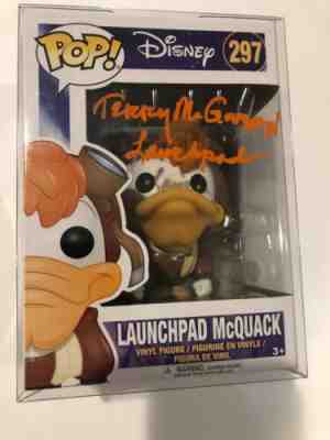 Funko Pop Launchpad McQuack #297 Disney Ducktales Signed by Terry McGovern