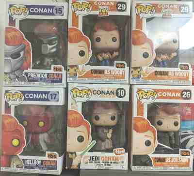 CONAN Funko Pop Lot of 6 (#10 - #15 - #17 - #26 - #29x2) W/ Shirt