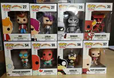 Funko Pop! Futurama set Fry Leela Bender Zoidberg Professor Zapp Robot Devil