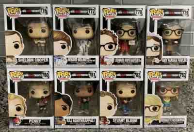 NEW FUNKO POP! TELEVISION THE BIG BANG THEORY SET OF 8 VINYL FIGURES FREE SHIP