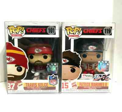 Funko Pop Vaulted Travis Kelce #101 & Patrick Mahomes II Fanatics Exclusive #119