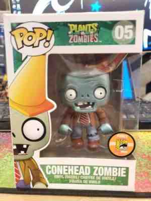 Funko POP Plants Vs Zombies CONEHEAD ZOMBIE #05 Metallic SDCC 1008 PCS Vaulted