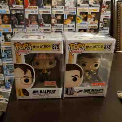 Funko Pop - SET of Jim Halpert as Dwight + Andy Bernard Exclusive + PROTECTORS