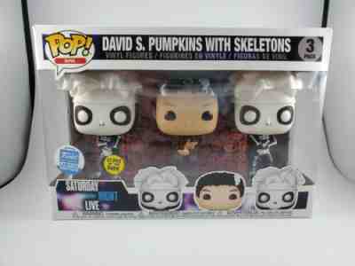 Funko Pop! SNL David S. Pumpkins With Skeletons 3-Pack GITD Funko Shop LE / Rare