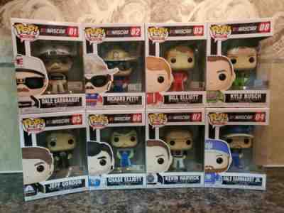 FUNKO POP! NASCAR: Full set of first 8 (Earnhardt, Elliott, Petty, Gordon,Busch)