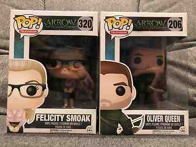 Funko POP! DC - CW Arrow | Felicity Smoak 320 & Oliver Queen 206 NEW Lot - Vault