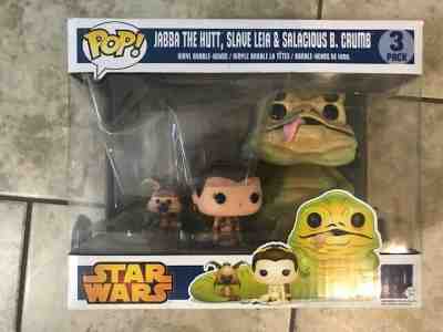 Funko Pop! ~ Star Wars ~ Jabba The Hutt, Slave Leia & Salacious B. Crumb 3 Pack