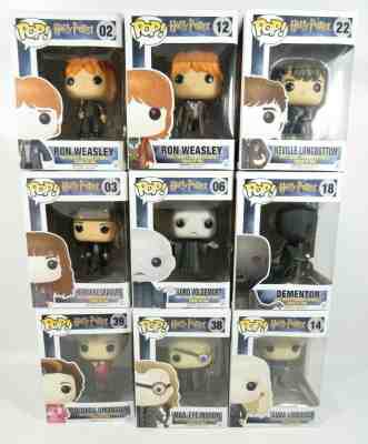 Funko POP Lot of 9 HARRY POTTER - Ron - Dolores - Mad Eye - Luna Love - Hermoine