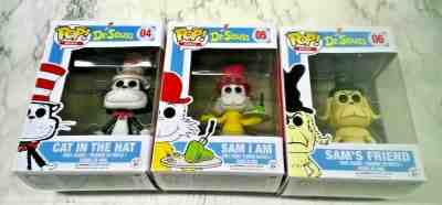 Funko Pop Books Dr Seuss #4-6 Cat In The Hat Sam I Am Sam's Friend Vinyl Figures