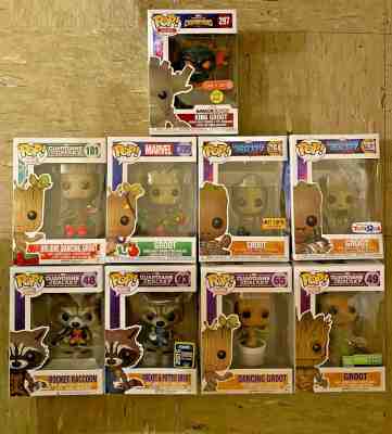 Funko Pop Lot Baby Groot Guardians of the Galaxy Vol. 1 Vol. 2