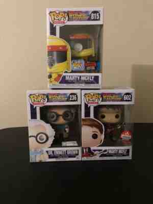 FUNKO POP! 602, 815, 602 BACK TO THE FUTURE LIMTED EDITON FUNKO POPS SET OF 3