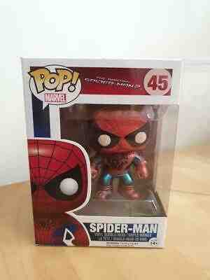 Funko Pop Marvel Spider-Man Spiderman Metallic Japan Exclusive Grail with Stack