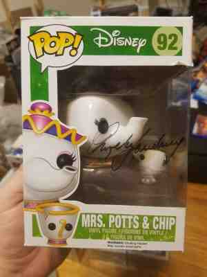 Autographed Funko Pop Mrs Potts Disney Beauty Beast signed by Angela Lansbury