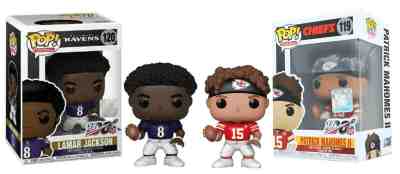 FUNKO POP! Lamar Jackson Ravens / Patrick Mahomes Chiefs - BRAND NEW - QTY ????????